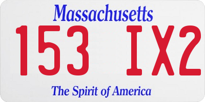 MA license plate 153IX2