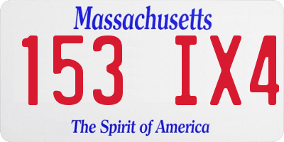 MA license plate 153IX4