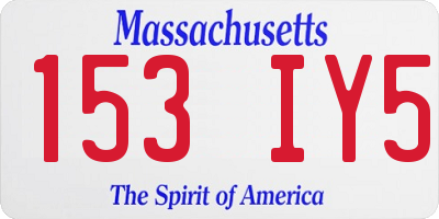 MA license plate 153IY5