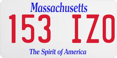 MA license plate 153IZ0