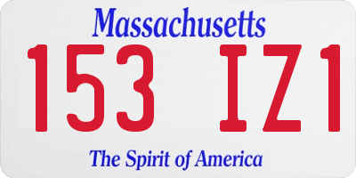 MA license plate 153IZ1