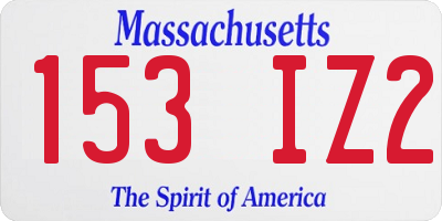 MA license plate 153IZ2