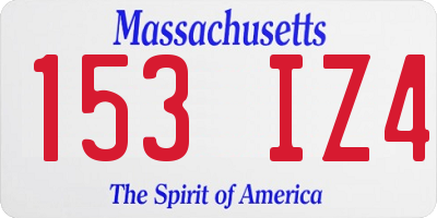 MA license plate 153IZ4