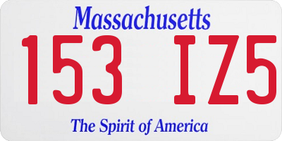 MA license plate 153IZ5