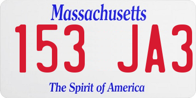 MA license plate 153JA3