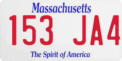 MA license plate 153JA4