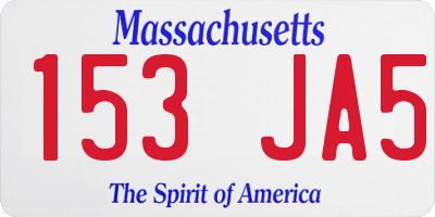 MA license plate 153JA5