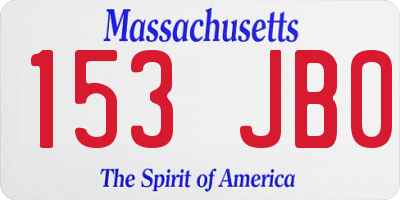 MA license plate 153JB0