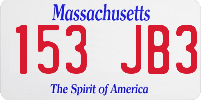 MA license plate 153JB3