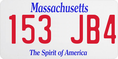 MA license plate 153JB4