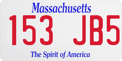 MA license plate 153JB5