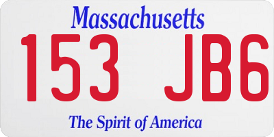 MA license plate 153JB6