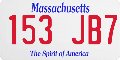 MA license plate 153JB7