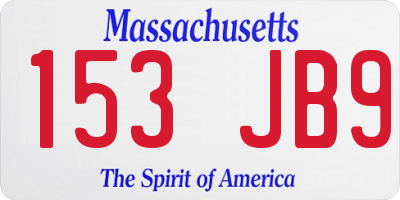 MA license plate 153JB9