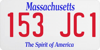 MA license plate 153JC1