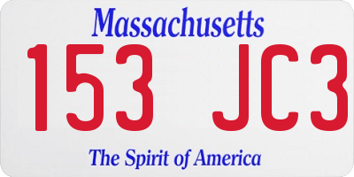 MA license plate 153JC3