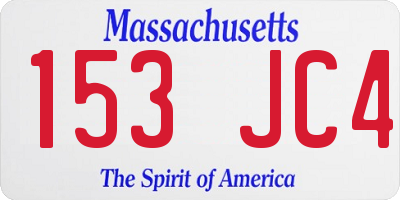 MA license plate 153JC4