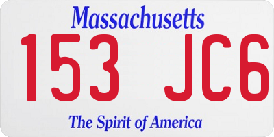 MA license plate 153JC6