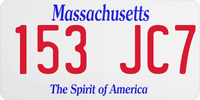 MA license plate 153JC7