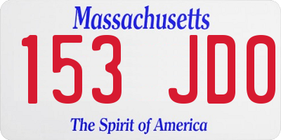MA license plate 153JD0