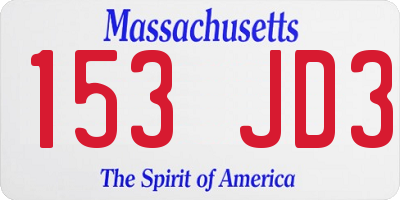 MA license plate 153JD3