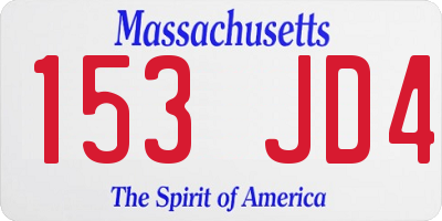 MA license plate 153JD4