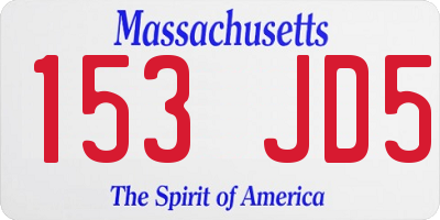 MA license plate 153JD5