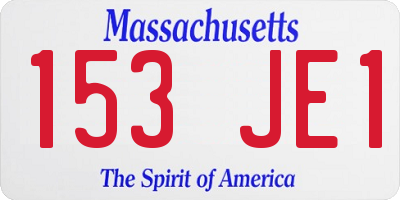 MA license plate 153JE1