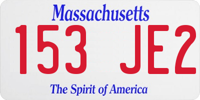 MA license plate 153JE2