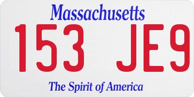 MA license plate 153JE9