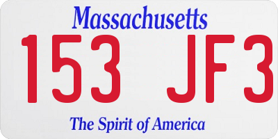 MA license plate 153JF3