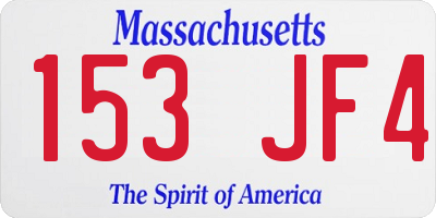 MA license plate 153JF4