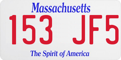 MA license plate 153JF5