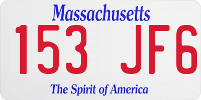MA license plate 153JF6