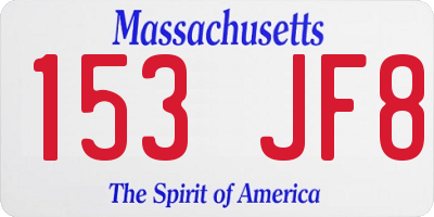 MA license plate 153JF8
