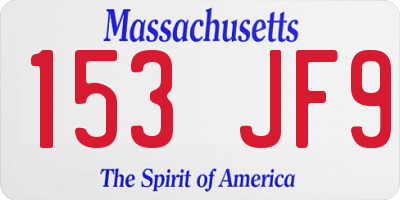 MA license plate 153JF9