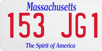 MA license plate 153JG1