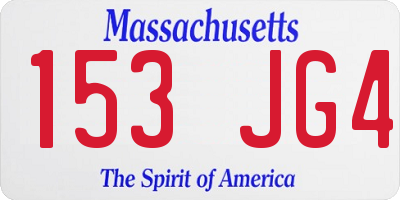 MA license plate 153JG4