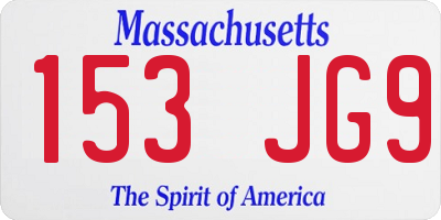 MA license plate 153JG9