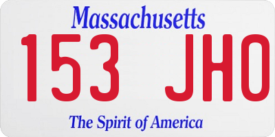 MA license plate 153JH0
