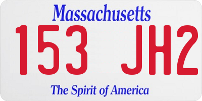 MA license plate 153JH2