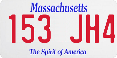 MA license plate 153JH4