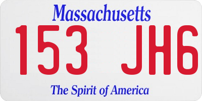 MA license plate 153JH6