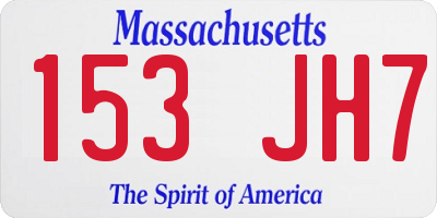 MA license plate 153JH7