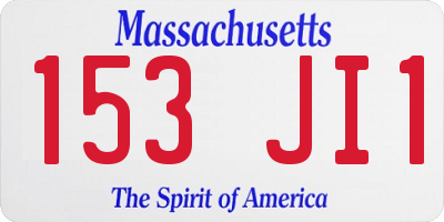 MA license plate 153JI1