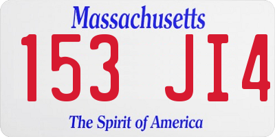 MA license plate 153JI4