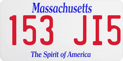 MA license plate 153JI5