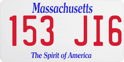 MA license plate 153JI6