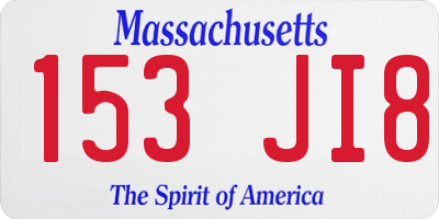 MA license plate 153JI8