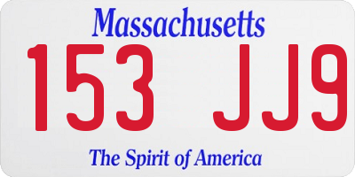 MA license plate 153JJ9